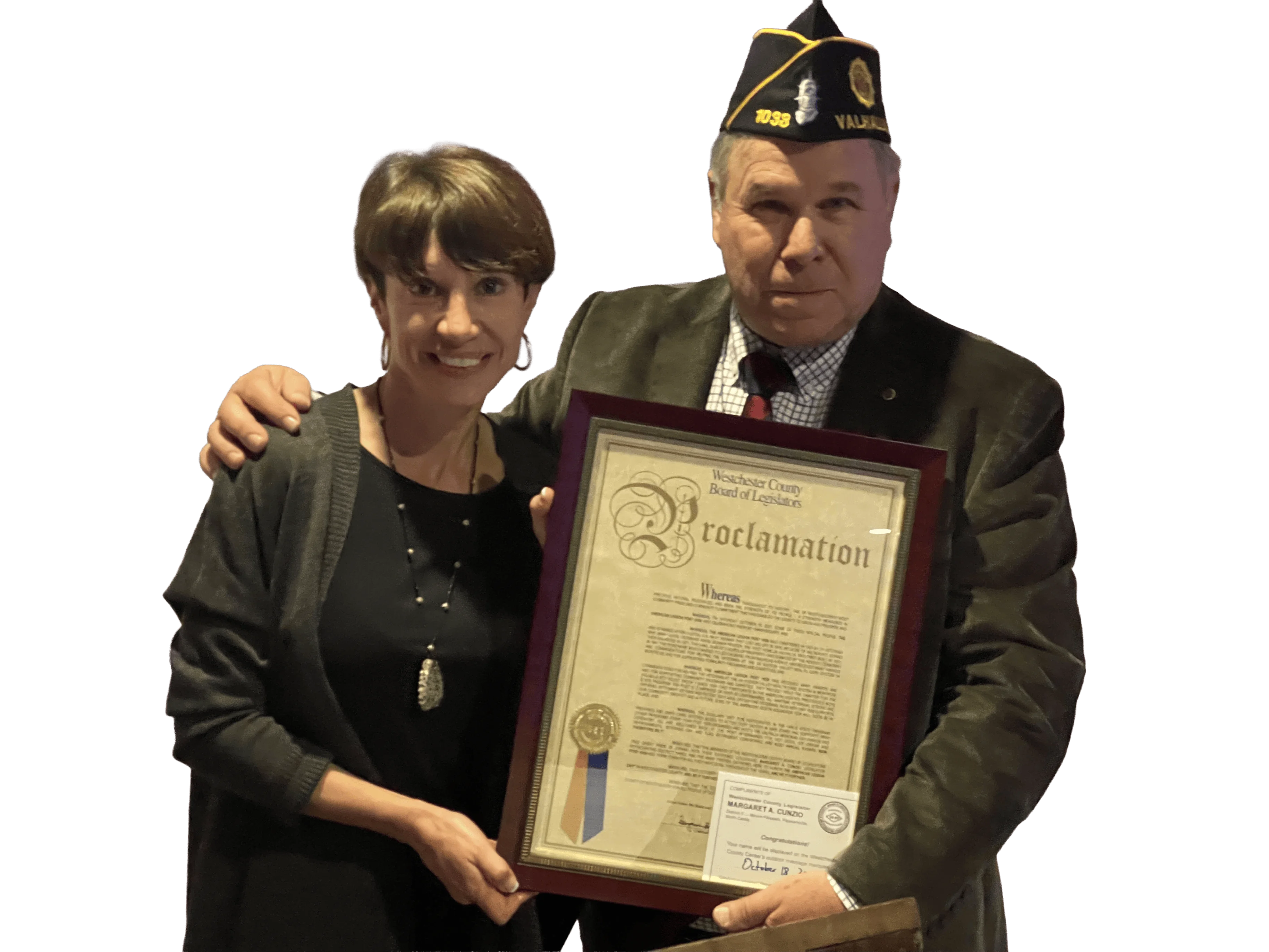 Ceremonia de proclamación en honor a un veterano